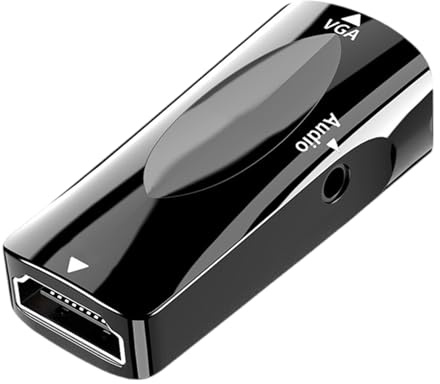 MCAOAL Adaptateur compact HDTV vers VGA avec câble de 3,5 mm pour Chromebooks projecteurs et écrans améliore les performances des signaux HDMI mâle vers VGA femelle