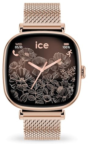 ICE-WATCH - Ice Smart 2.0 Rose-Gold Milanese - Montre connectée carrée Rose-Gold pour Femme avec Bracelet en Acier Inoxydable - 025233 (1.70 Pouces)