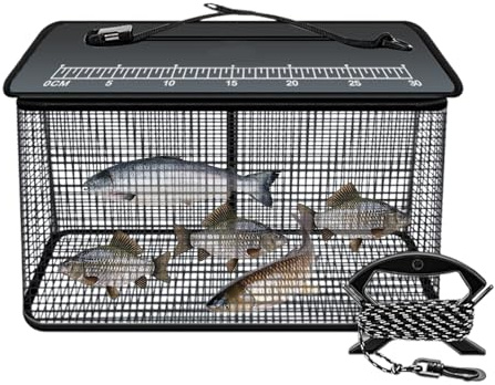 Générique Seau de Pêche pour Poisson | Panier 47L pour Poisson Vivant - Piège à Cage Portable et Pliable avec Corde Anti-Dérapant, Équipement Extérieur pour Stockage d'Appâts d'eau Douce et Eau