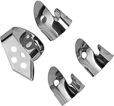 Gatuida 4 Stück Metall Gitarren Daumen und Zeigefingerplektren Dünne Fingerpicks Silberfarben Multifunktional und Einfach zu Bedienen für Akustikgitarre und Ukulele