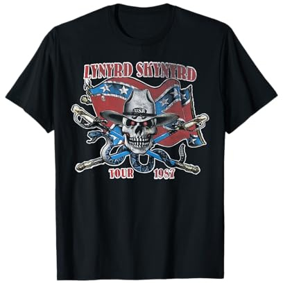 Lynyrd Skynyrd Tour 1987 Vintage USA Flagge Southern Rock Band T-Shirt
