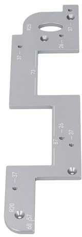 NDNCZDHC Outil de gabarit poignée d'armoire 6 mm, localisateur de coins arrondis en alliage d'aluminium R20 R25, gabarit fente poignée intégré pour armoires