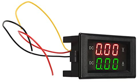 Tbest Voltmetro Amperometro Doppio Display Digitale LED Amperometro Voltmetro per Auto Moto Auto Moto Elettriche