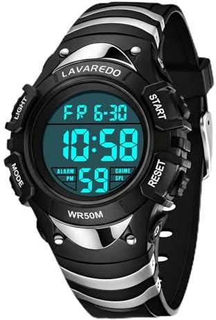 caprock Kinder Digitaluhr Jungen Mädchen, Alarm, Timer, 5 ATM Armbanduhr