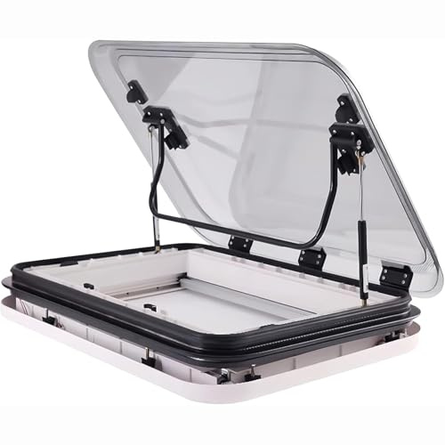 WHYYDSS Kit di Ventilazione per Tetto per Camper e roulotte, tettuccio apribile per Camper e roulotte di Grandi Dimensioni con luci a LED, Finestra per Camper, lucernario per roulotte 80x50cm