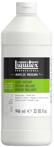 Liquitex 5032 Professional Glanz Gel Medium und Firnis für Acrylfarben, erhöht den glanz von Acrylfarben und verbessert den Farbfilm & Farbtiefe - 946ml Flasche, Transparent