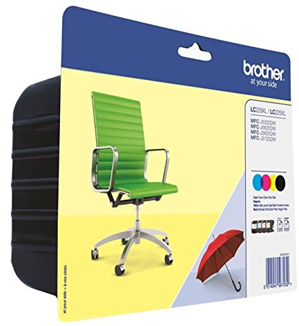 Brother LC229XL Original Tintenpatronen Pack of 4, LC229XLVALBP, Cyan