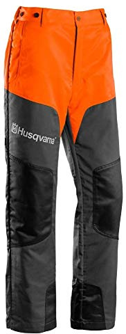 Husqvarna Schnittschutzhose (Chainsaw Protective Pants Classic 20 A Chainsaw Protective Pants Grau, Orange, Grau, Orange, Einfarbig, Polyester, Class 1 (20 m/s), CE)