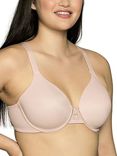 Vanity Fair Women's Full Figure Beauty Back Smoothing Bra, 4 Way Stretch Fabric, Lightly Lined Cups up to H - Underwire - Quartz, 42DD