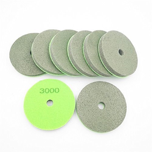 Diatool 8PCS/set 10,2 cm spugna lucidatura pietra abrasiva per morbido pietra marmo pietra artificiale terrazzo, A6190410x8, 8pcs G3000