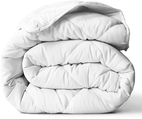 ViscoSoft Twin/Twin XL Comforter - Cloud-Soft Down Alternative Duvet Insert, All Season Cooling Lightweight Reversible Quilted Blanket for Dorm & Guest Bed, Oeko-TEX Certified, White