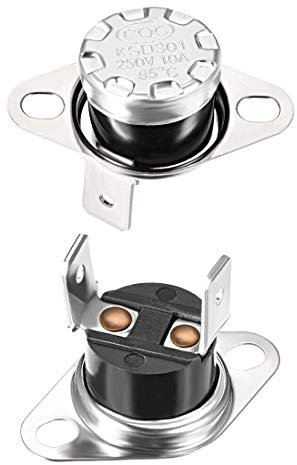 sourcing map KSD301 Thermostat, 95 °C/220 °F, 10 A, normalerweise offen, N.O einstellbar, Temperaturschalter für Mikrowelle, Backofen, Kaffeemaschine, 2 Stück