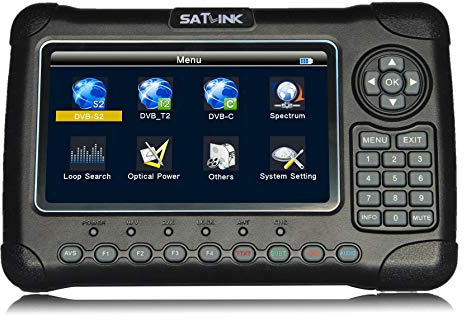 MeterTo Multifunctional Digital 7 LCD Satellite Finder Satellite Meter Detector WS-6980 DVB-S/S2,T/T2/C, MPEG-2/MPEG－4 Compliant Terrestrial Signal Receiver Connector F & Female Type USB Software