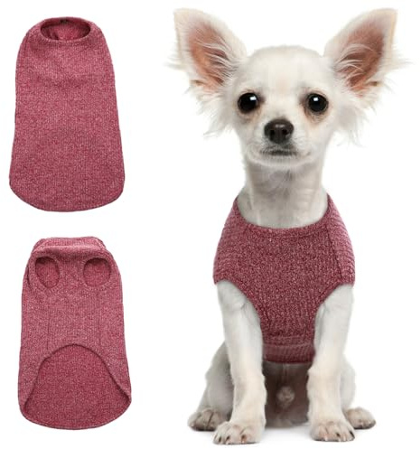 Hundeshirt für Kleine Hunde | Sommer Hund T-Shirt Atmungsaktiv & Leicht | Weich & Bequem, Rundhals Design | Hunde Bekleidung | Chihuahua (Rot XXS)