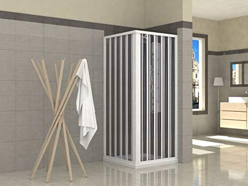 LineaDoccia Box doccia in PVC 2 lati apertura angolare a soffietto su misura (70x80)