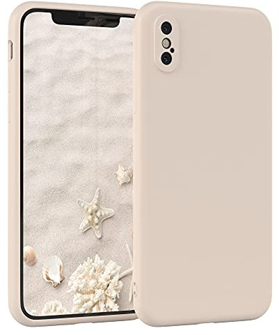 EAZY CASE - Silikonhülle für iPhone X/XS Hülle Silikon Case Beige weich stoßfeste Handyhülle Schutzhülle mit Kameraschutz Dünn Premium Schutz Cover TPU Phone Bumper in Pastell Taupe Matt
