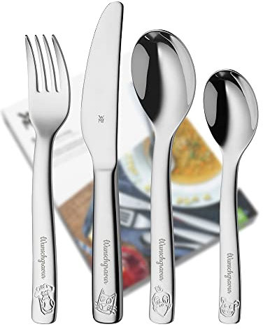 WMF Kinderbesteck mit Gravur 4-teilig Farm Taufe - Kinderbsteck ab 4 Jahre individuellen Wunschgravur - Taufgeschenke Jungen