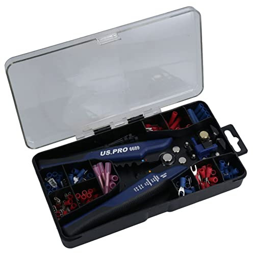 Electrical Automatic Wire Stripper Crimper Cutter Multi Tool + Selection of Terminals