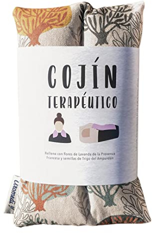 Saco semillas microondas, saco térmico de semillas con lavanda natural y trigo (48x15) sin funda. Cojín térmico para calmar el dolor. Retención de frío y calor. (Arboles)