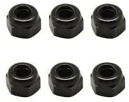 SPITBOARDS Fingerboard Lock Nuts for Professional complete Fingerboards nylon insert First aid Fingerboard tuning Self locking system Spare parts 6pcs (Black)
