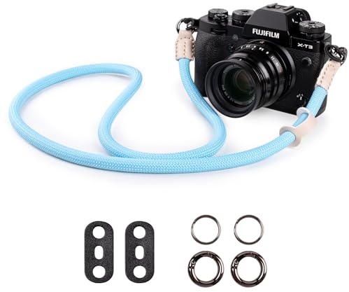 VOVMOEYA Kameragurt Sony Alpha,Kamera Tragegurt aus Seil für Canon EOS Sony A6000 A6400 A7 IV Fujifilm X100V XT5 Nikon Zfc Nackengurt Schultergurt DSLR Kameragurt - Blau