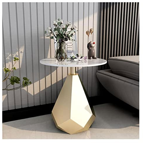 Side Table Moderner runder kleiner Beistelltisch, Nachttisch und Nachttisch, for Wohnzimmer und Schlafzimmer, Konferenztisch, Kaffee-Besprechungstisch for Büro, Sitzungszimmer, Wohnzimmer, 19,6 Zoll B