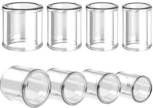 8 Pack Short Guitar Slide Ring for Electric and Acoustic Resonator Guitars
