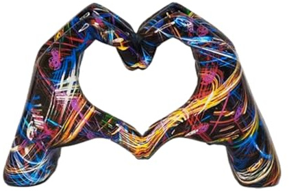 Handherz-Skulptur, Liebes-Finger-Tisch-Graffiti- , Handherz, Pop-Art-Figur, Liebesgeste-Ornament, Herz-Geste, Pop-Art-Figuren für Hochzeit, Tischregal, Dekoration, Heimdekoration