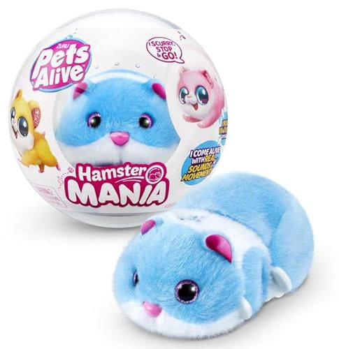 BargainsMania Zuuru Pets Alive Hamstermania - Blue - Pets Alive Hamster Mania by ZUURU, Blue Hamster, Pet Nurture, Soft Toy, Real Alive, Sounds Interactive