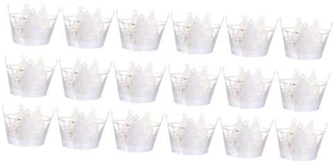Ciieeo 100pcs Hollow Small Cake Molds Paper Muffin Liners Cupcake Wrappers Cake Decorations Dessert Party Supplies