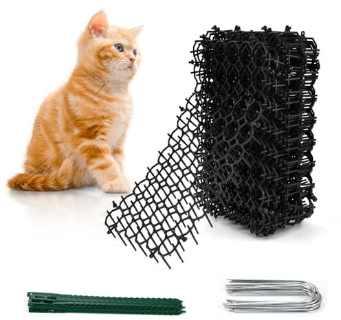 QINERSAW 20 PCS Alfombrilla Antigatos 20 * 15 cm Alfombrilla Antigatos con púas Alfombrilla Antiperros Rejilla Repelente de Gatos para Interiores Alfombrilla Antigatos