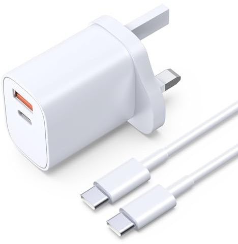 USB C Charger 45W,Dual USB Charger Plug with 1.8M USBC to USBC Cable | Phone Fast Charger Plug for iPhone 17/15/16 Pro,iPad Pro/Air, Samsung Galaxy S24/S23/S22,ect