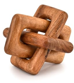 EDHAS Coffee Tables 3 Link Wooden Knot Decorative Living Room Decor Unique Appearance Durable Accessories (5 X 5 X 5)