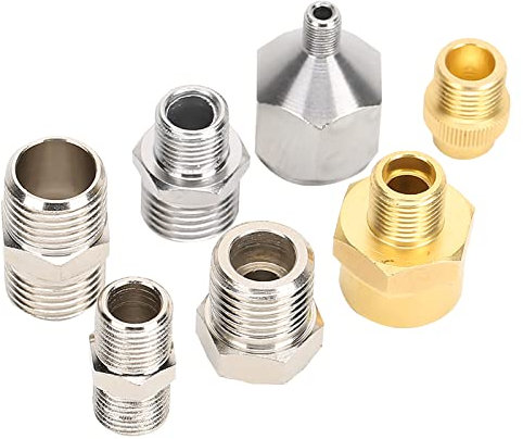 7-teiliges Professionelles Airbrush-Adapter-Set, 1/8 Zoll, 1/4 Zoll BSP-Anschluss Kompressor-Airbrush-Schlauch