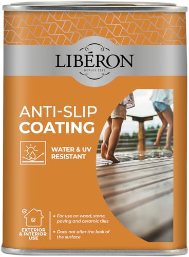 Libéron Anti-Slip Coating for Wood, Stone & Ceramic Tiles, 1L | Non-slip finish, UV & water resistant, Ideal for patios, softwood decking & utility rooms