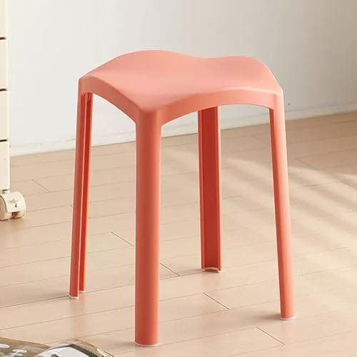 Stapelbare Barhocker aus Kunststoff, 45,7 cm, Thekenhöhe, moderne Barstühle für Kücheninsel und Hausbar, rote Esszimmerhocker