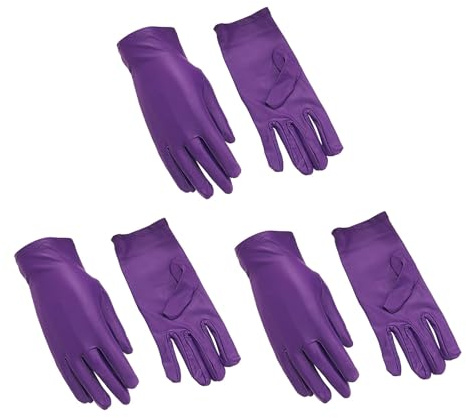 Warme Outdoor Handschuhe 3 Paar Baumwollhandschuhe, wiederverwendbar, weich, für Arbeiten, feuchtigkeitsspendend, trockene Hände, Schmuck, Silber, Archiv, Kostüminspektion Satin (Purple, One Size)