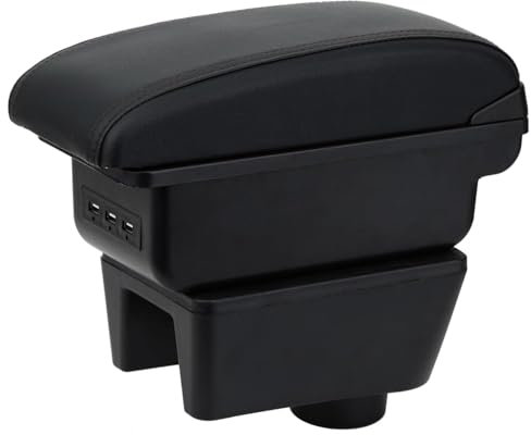 BCBSYCJP Caja de apoyabrazos para Seat Ibiza 6j Ibiza 6L apoyabrazos de la Consola Coche Piezas Reequipamiento Accesorios Interiores para Coche Reposabrazos Central,A-Black Thread