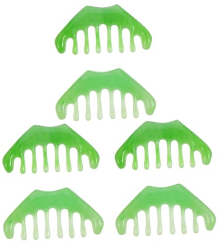 6 Pz Pettine Da Massaggio a Otto Denti Spatola Facciale Capsule Di Lavaggio Massaggiatore Raschiante Guasha Viso Di Pettine Raschiante Guasha Multitool Green Cera D'api COLLBATH