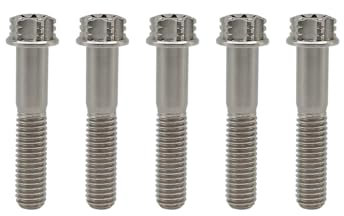 Dunxiles Bolzen M10 x 1,25 x 25 mm Torx für Motorräder Sechskantkopf Doppelantrieb Schwarze Titanflanschschraube 5er-Pack