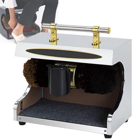 Cireuse à chaussures à induction automatique, nettoyeur électrique avec double brosse combinée, kit de nettoyage de chaussures en cuir portable avec dépoussiérage et polissage, pour maison,Silver
