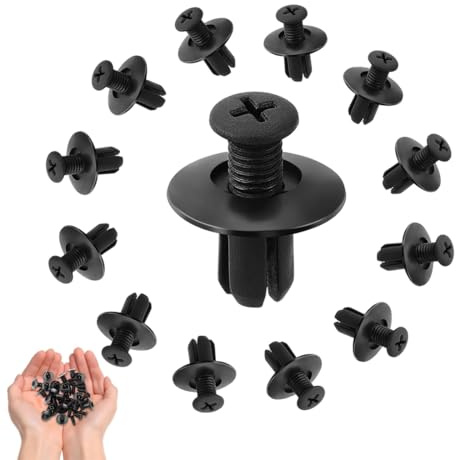 JUGUTA 8Mm Spreiznieten Kunststoff, Kotflügelnieten, Befestigungsclips Auto Clips, Auto Befestigung Clips, Stoßfänger-Verstärkungsclips, Kunststoffniete Befestigungssatz Clips Für Auto (50 Stück