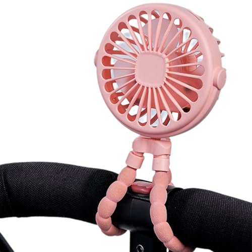 Patifirst Ventilador Portátil Para Cochecito De Bebé, Ventilador Trípode Flexible, Ventiladors Recargable De Mano Con 3 Velocidades Viento Y Cabezal Giratorio 360°, Para Cochecito Silla Paseo Coche