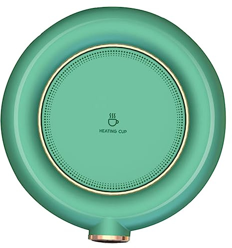 Balacoo Chauffe-Tasse USB Pratique à Température Constante, Plaque Chauffante pour Tasse en Plastique Vert, Chauffage Basse Consommation Arrêt Automatique, pour Bureau Et Maison