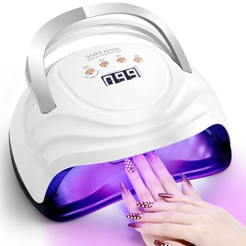 UV Lampe für Gelnägel 380W LED Nagellampe mit 81 Perlen Und 4 Timer, Nageltrockner für Gel mit Digitalem Display & Sensor, UV Lampe Nägel für Alle UV Gel Nagellack, für Nagelstudio und Heimgebrauch