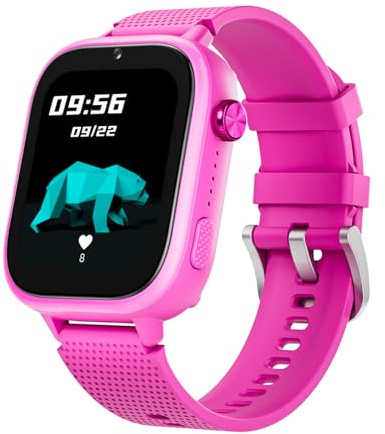 OKYUK Kids Smart Watch Gift for Girls Age 5-12, 4G Kids Watch 47 Games, HD Touch Screen Two-Way Calling Feature, School Settings, SOS, Birthday Gift for Boys and Girls Ages 7 8 9 10 (Rose Red)