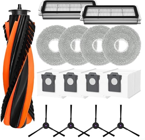 NiuLumea Kit de Accesorios de Repuesto para Cecotec para Robot Aspirador Conga X70, Cepillo Principal, Cepillos Laterales, Filtros, Paños de Mopa y Bolsas de Polvo Sellables de Gran Capacidad (A)