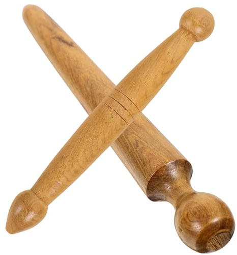 SEWOART Lot de 2 Bâtons de Massage en Bois Naturel pour Pieds – Outil Manuel Compact et Portable – Bâton de Massage Relaxant pour Soulager la Fatigue Musculaire à la Maison Voyage