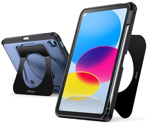 JETech Coque avec Support pour iPad (A16) 11e/10e Gén, Noir | Pour 2025/2022 Modèle, Support Réglable Multi-Angle, Porte-Pencil, Étui Housse Fine Antichoc, Dos Givré