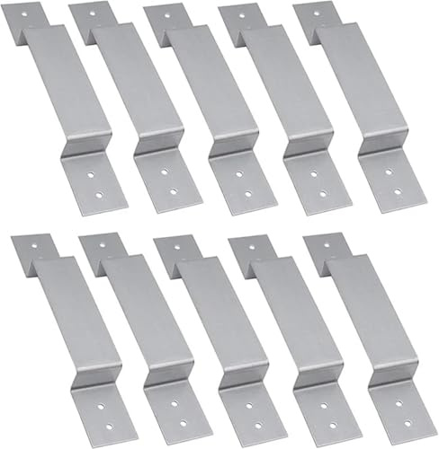 Collier de serrage pour tube carré Lot de 10 clips fixation for poteaux clôture, couleur argent, for 100 mm (4 pouces)